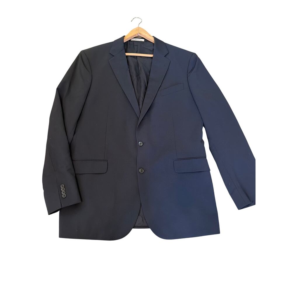 Joseph Abboud Navy Blazer Men's Size 46L Wool Sport Coat Preppy Classic Office